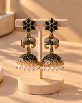 Ruby Bloom Elephant Jhumka Earrings