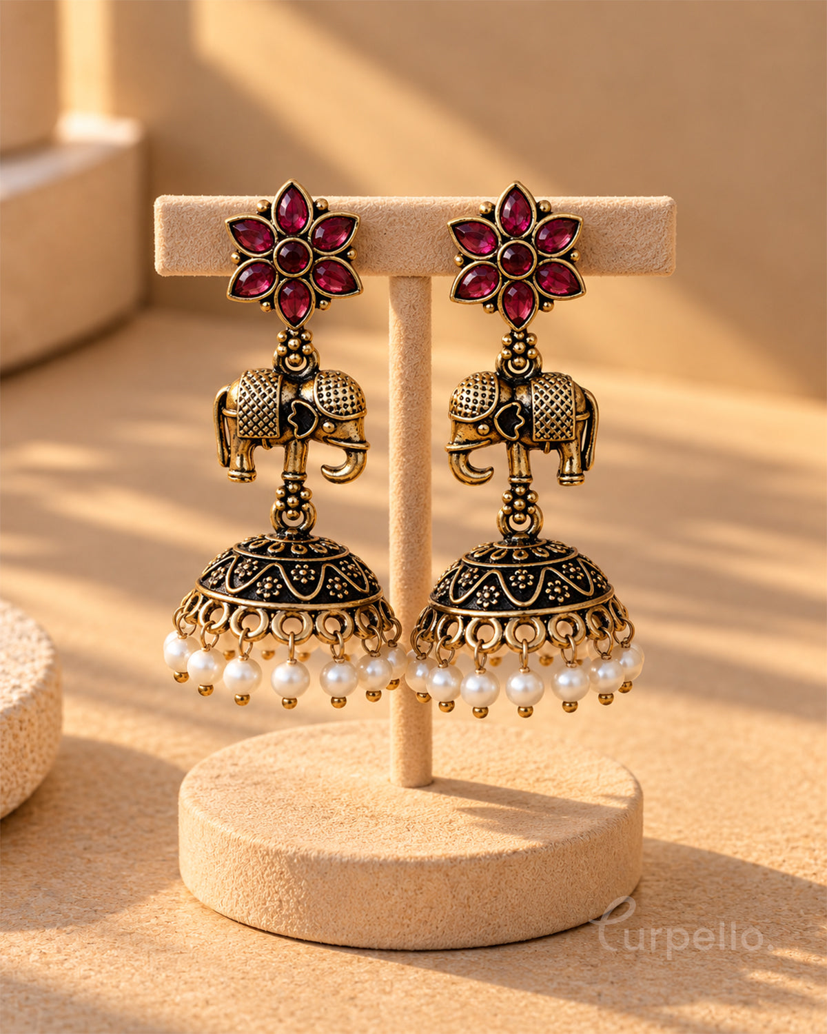 Purpello Elephant Jhumka Earrings