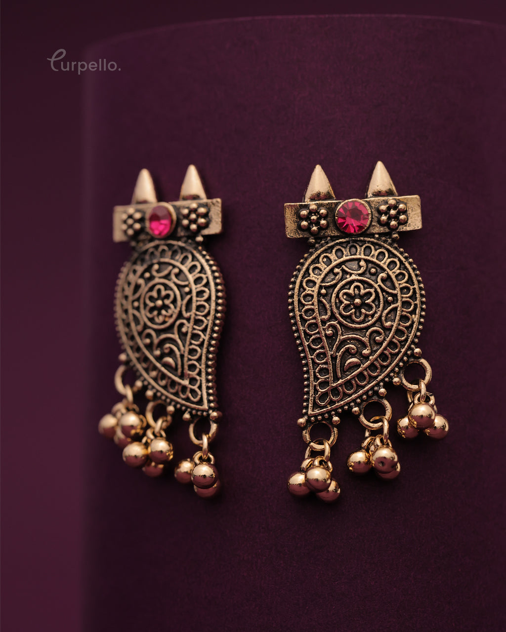 Purpello Antique Owl Motif Earrings