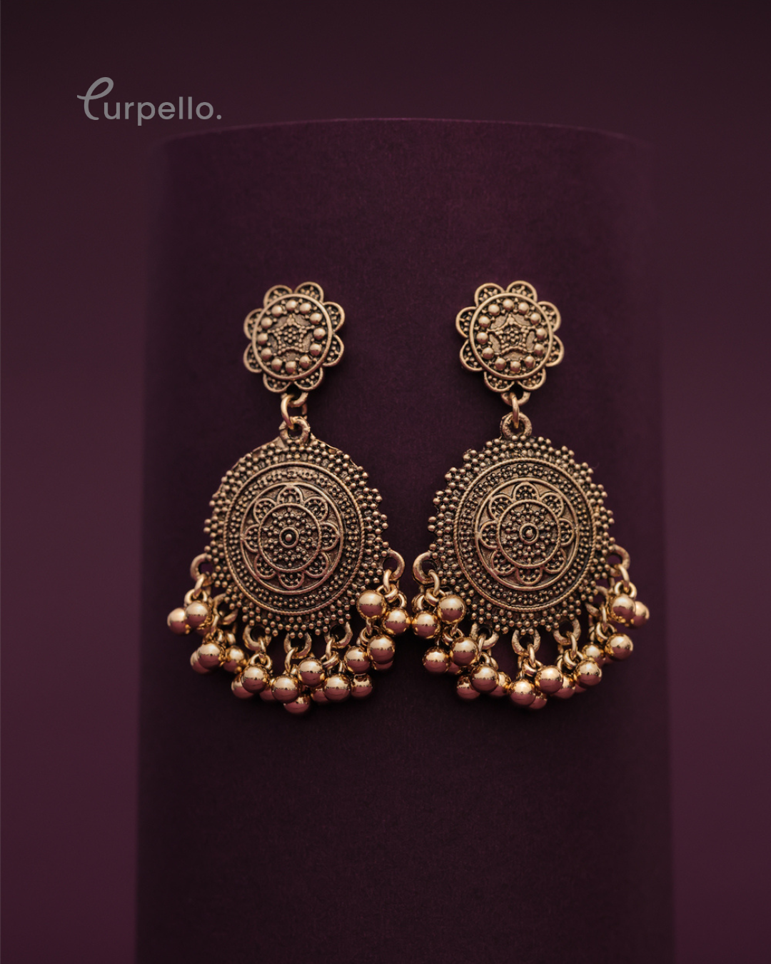 Purpello Antique Rounded Hanging Earrings