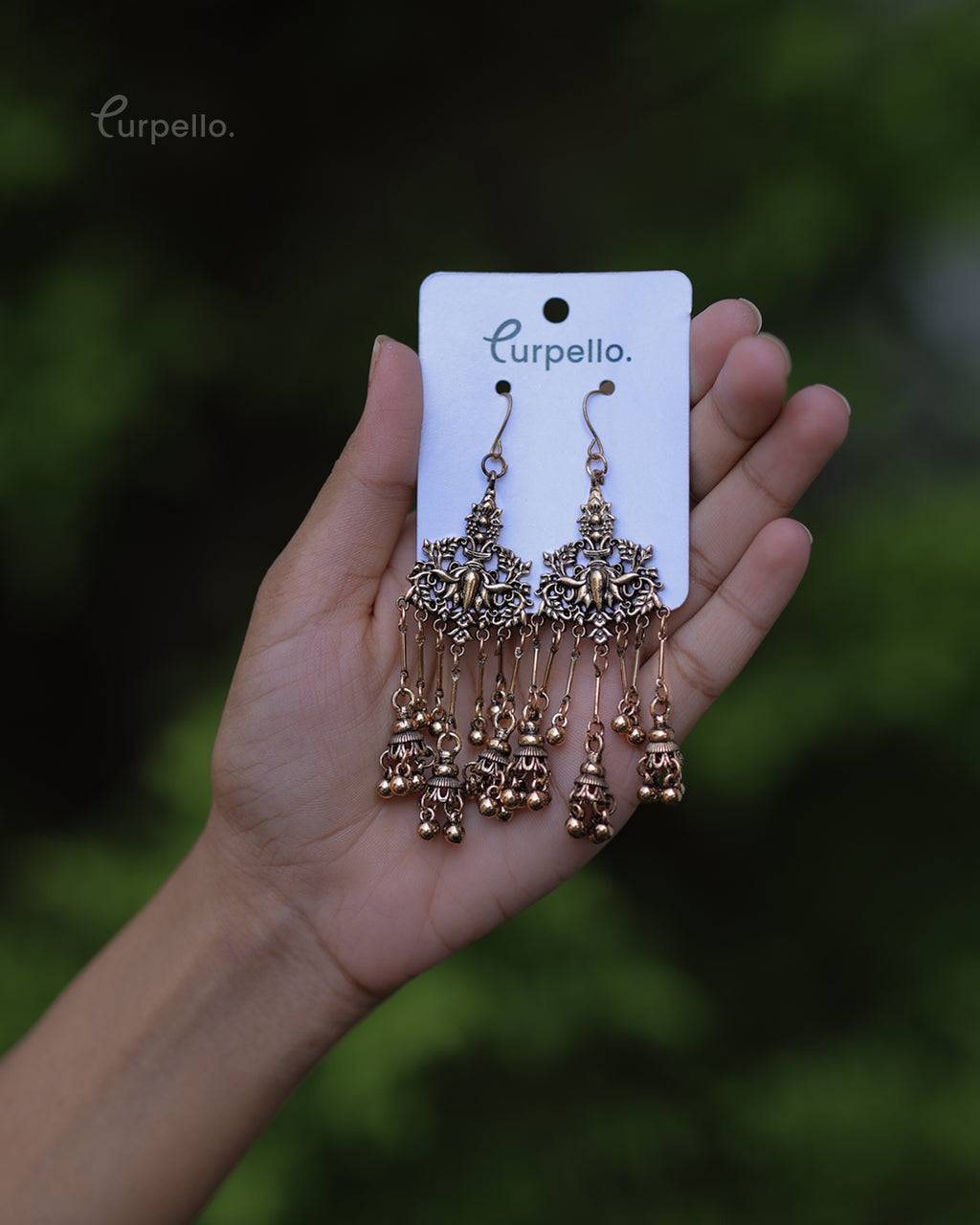 Purpello Long Vintage Jhumka Earrings