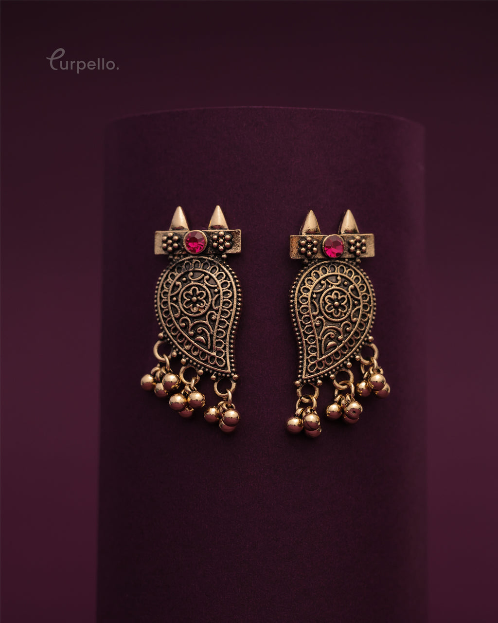 Purpello Antique Owl Motif Earrings
