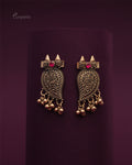 Purpello Antique Owl Motif Earrings