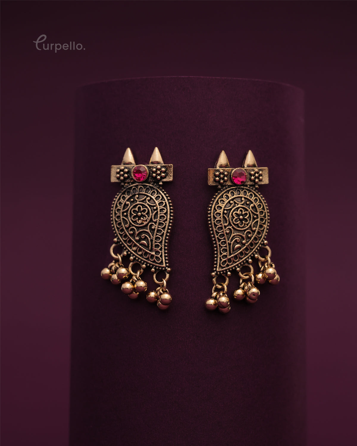 Purpello Antique Owl Motif Earrings