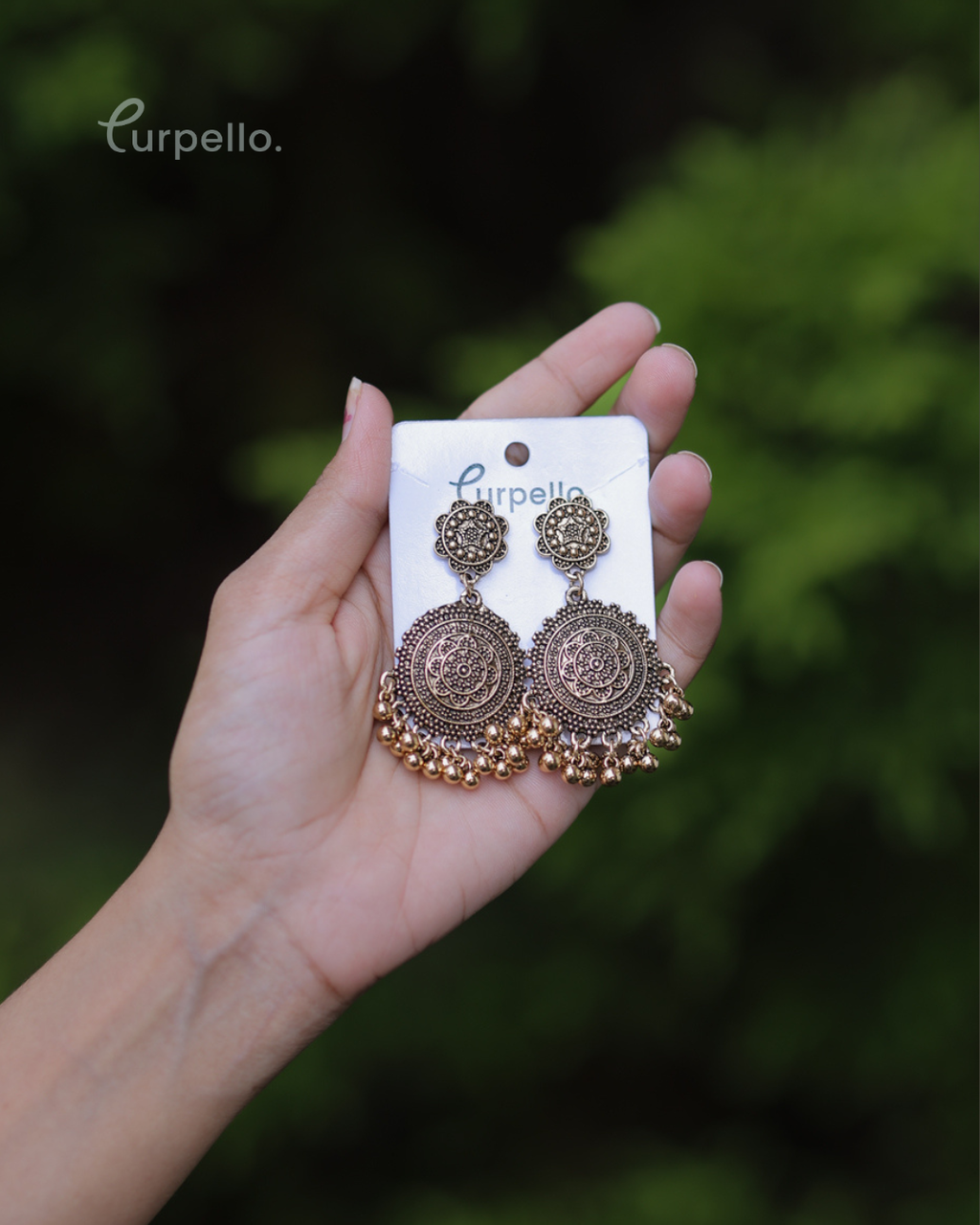 Purpello Antique Rounded Hanging Earrings