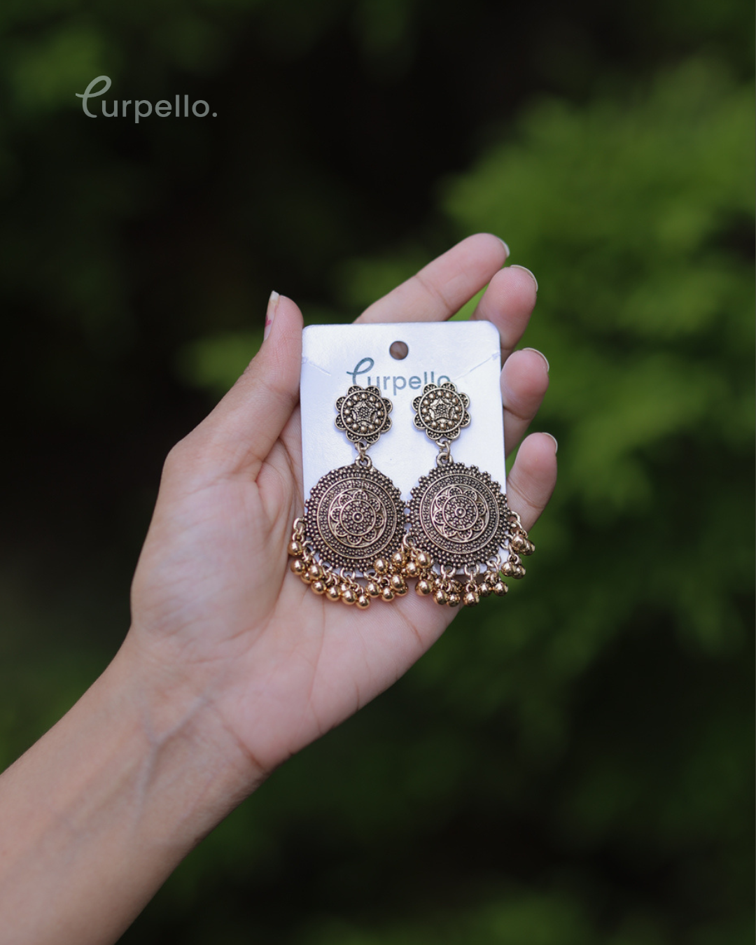 Purpello Antique Rounded Hanging Earrings