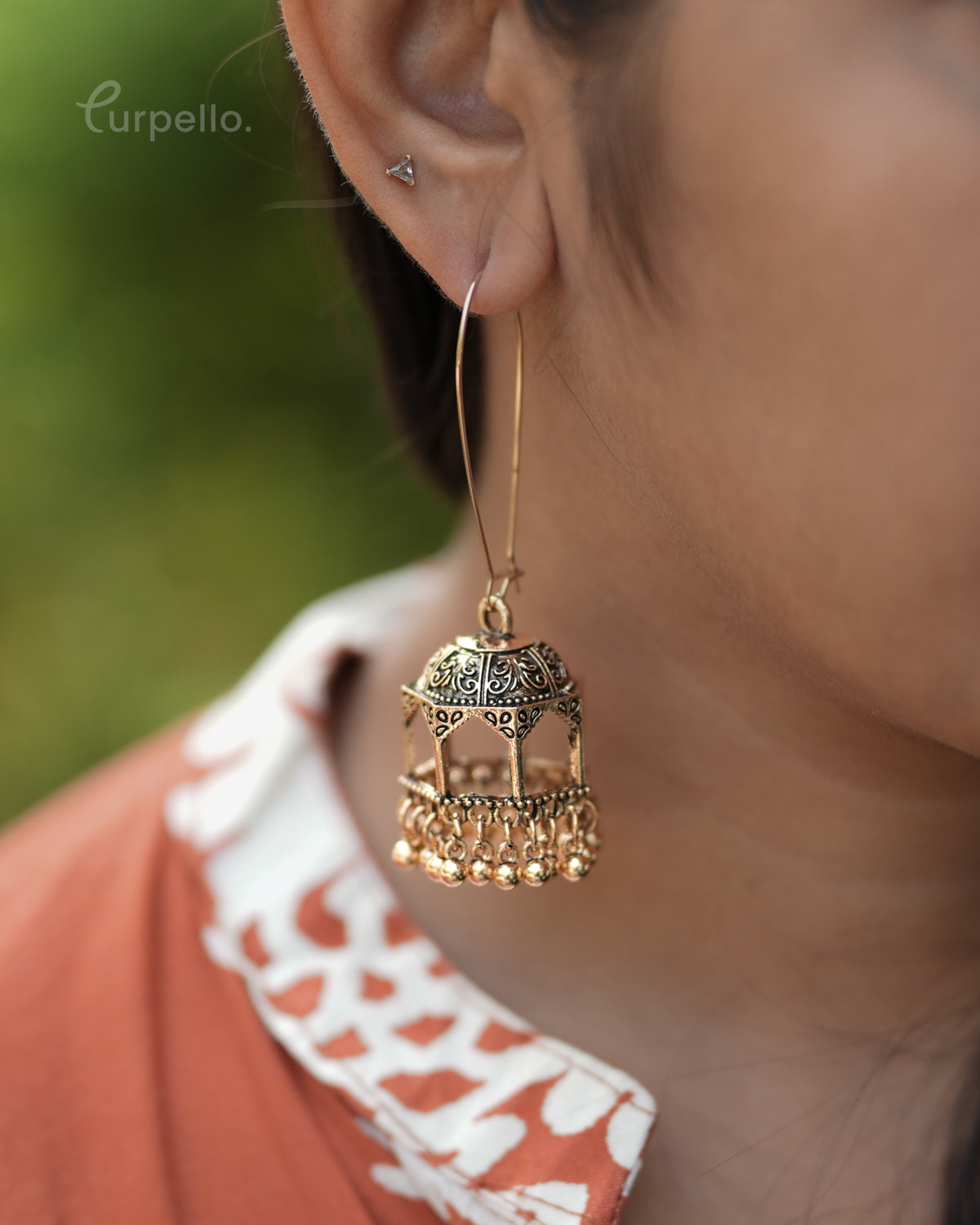 Purpello Antique Dome Jhumka Earrings
