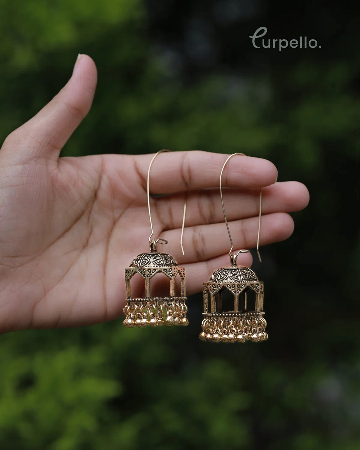 Purpello Antique Dome Jhumka Earrings