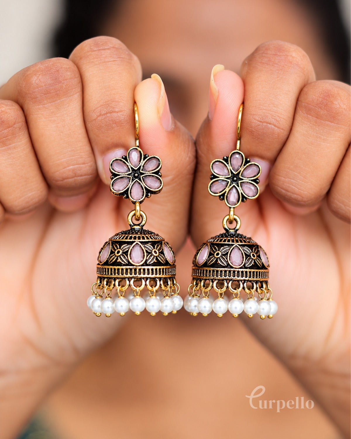 Pearlbloom Jhumkas
