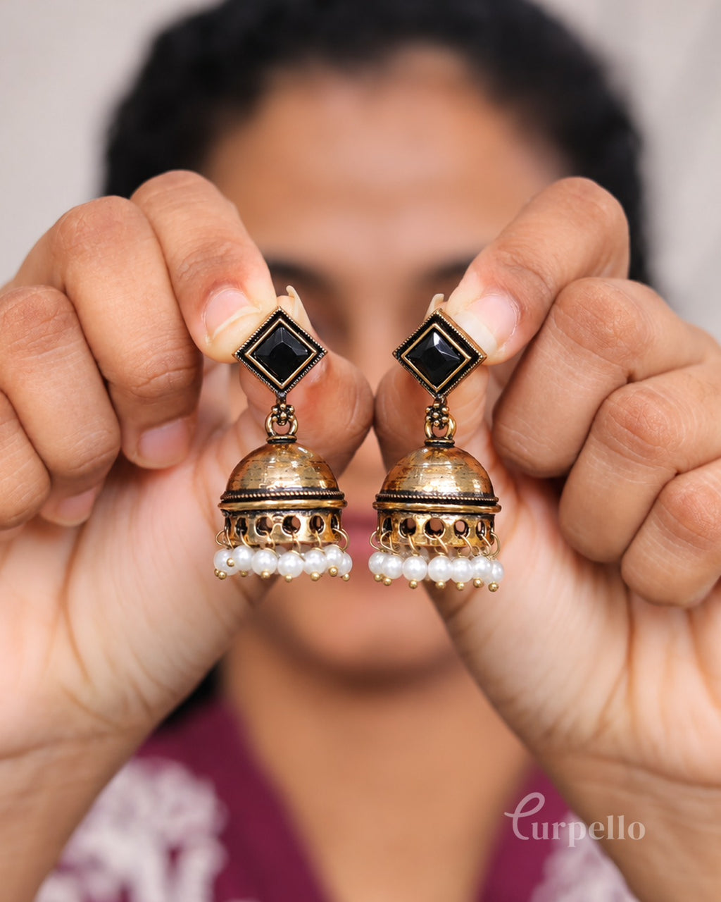 Gulabi Dome Jhumka