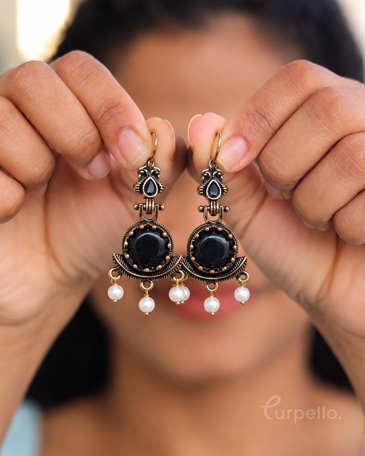 Emeriya – Antique Pearl Drop Earrings