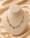 Sapphire Blue Charm Station Necklace