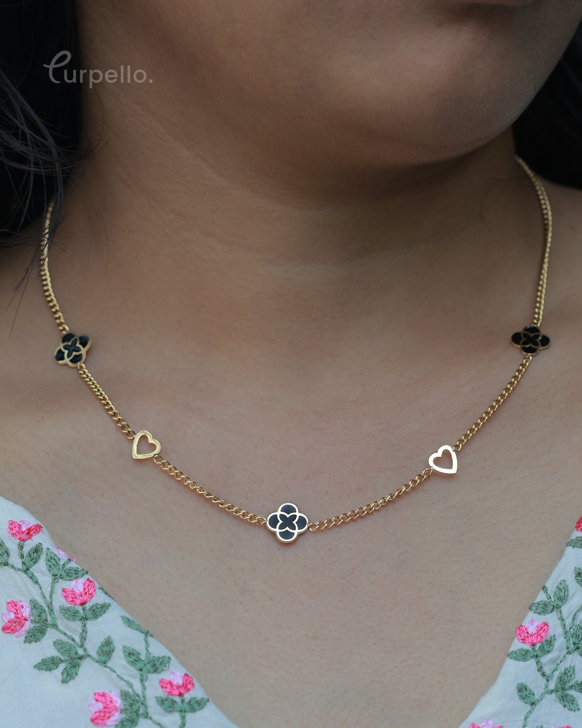 Purpello Clover & Heart Chain