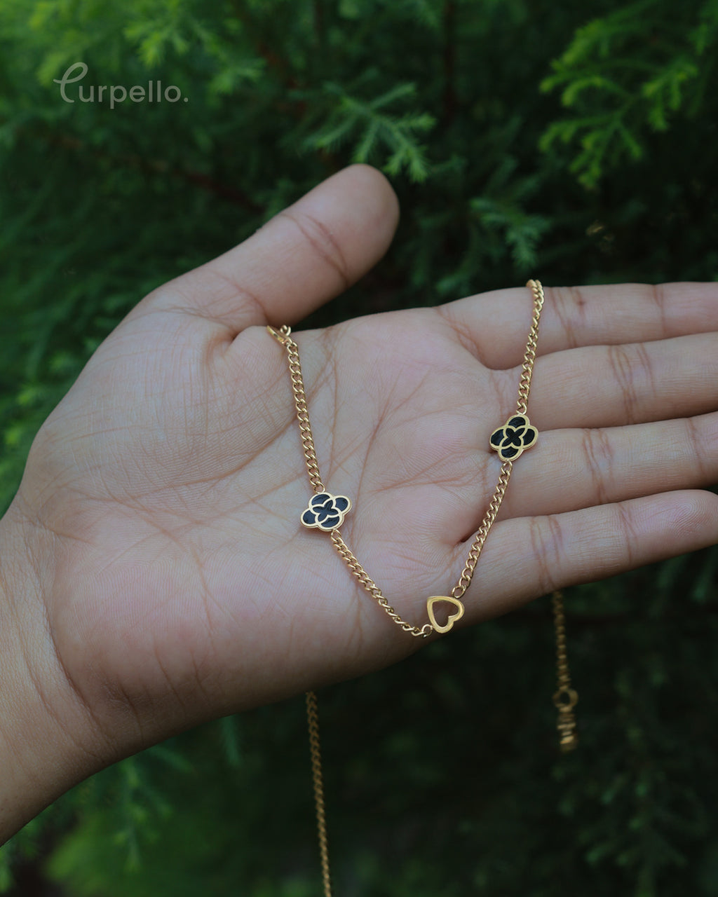 Purpello Clover & Heart Chain