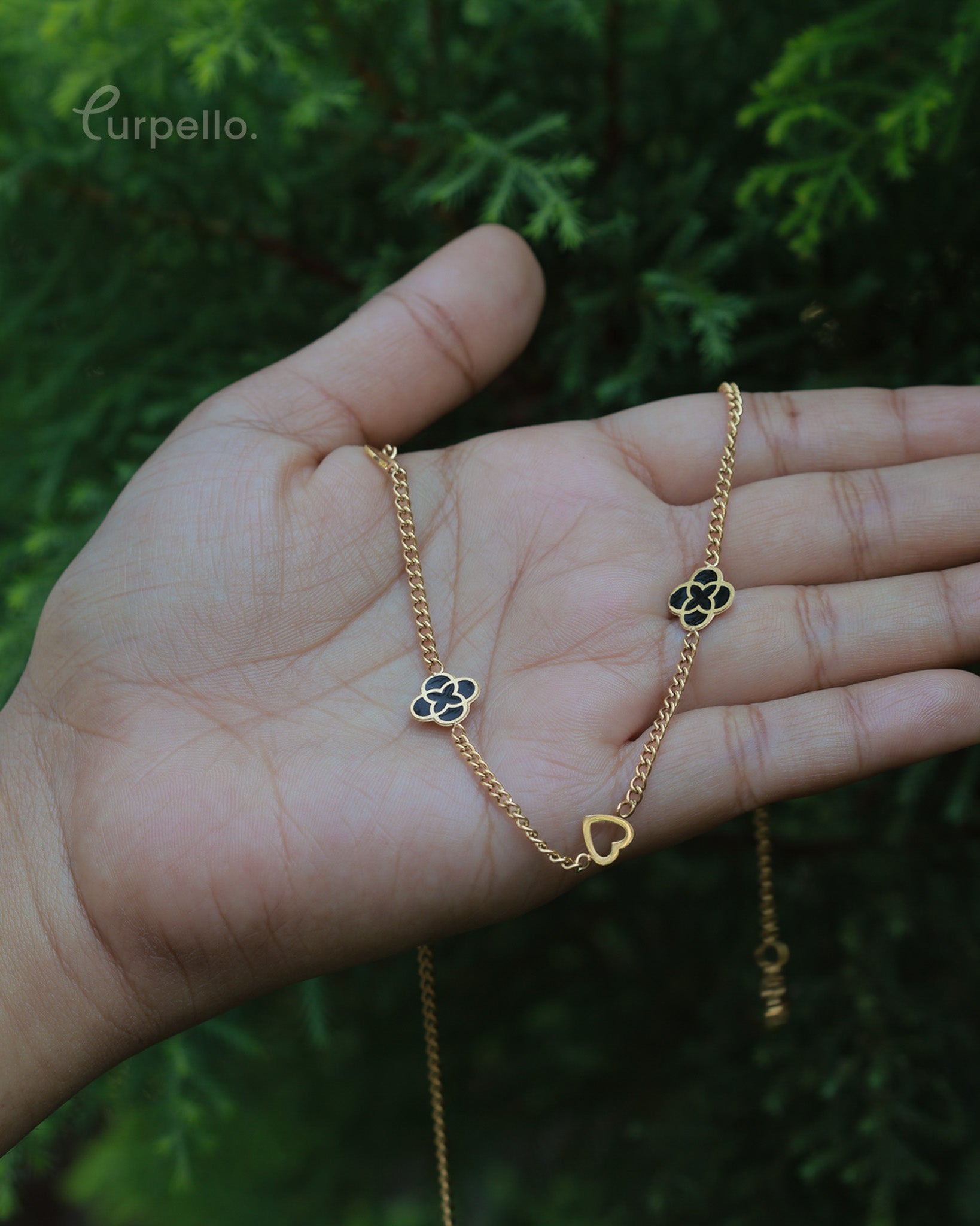 Purpello Clover & Heart Chain