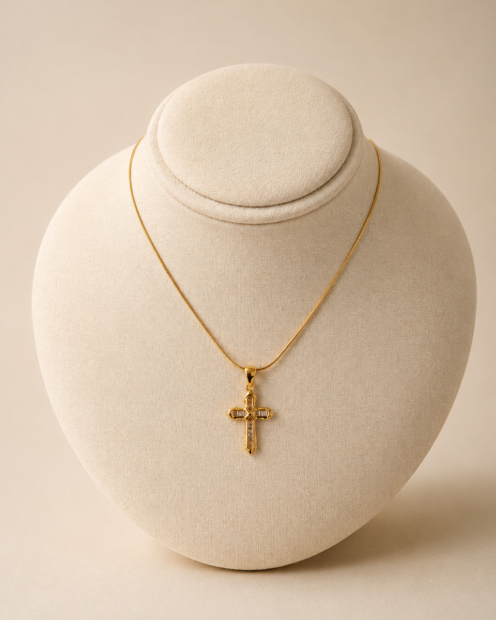Gold Cross Pendant Necklace
