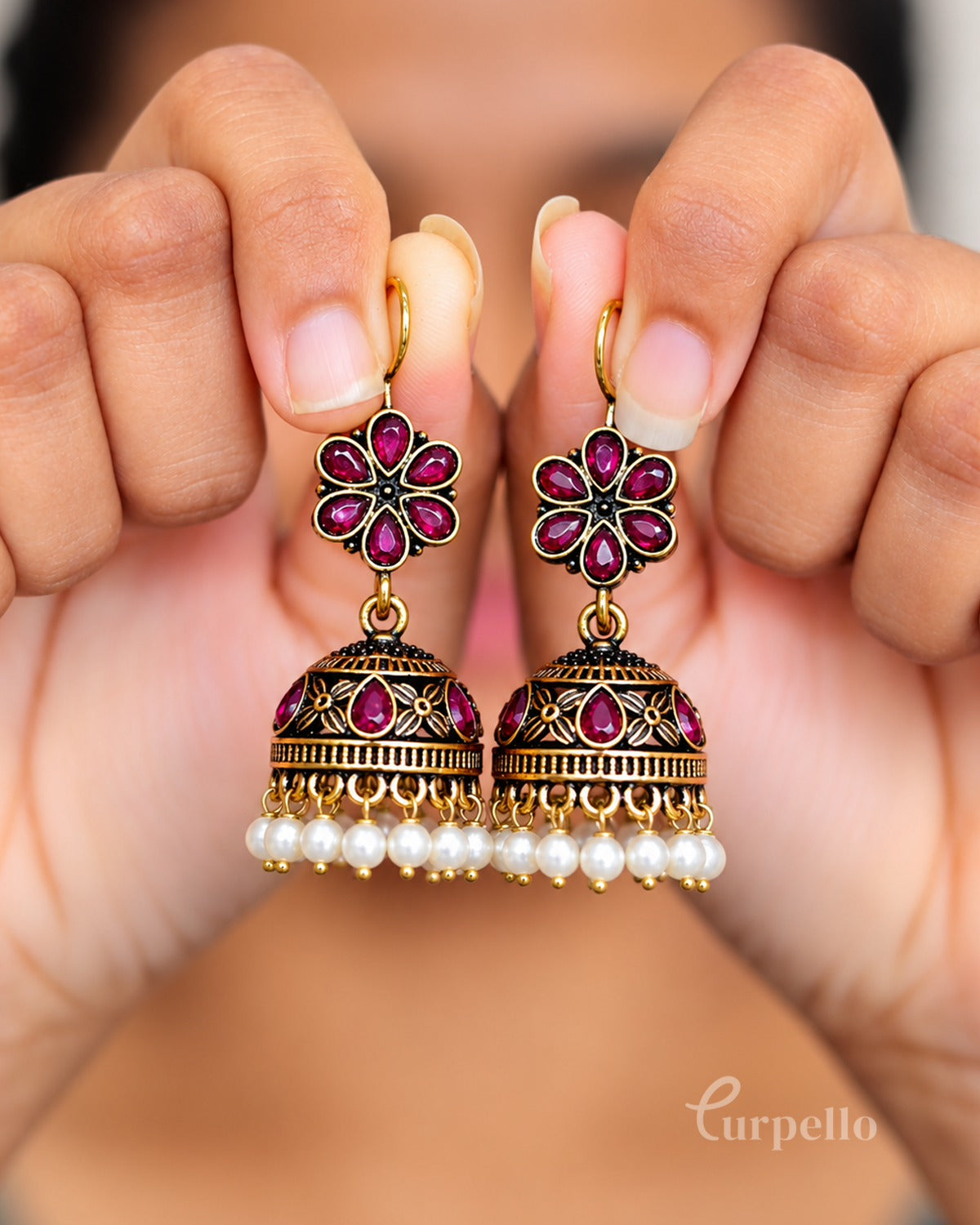 Pearlbloom Jhumkas