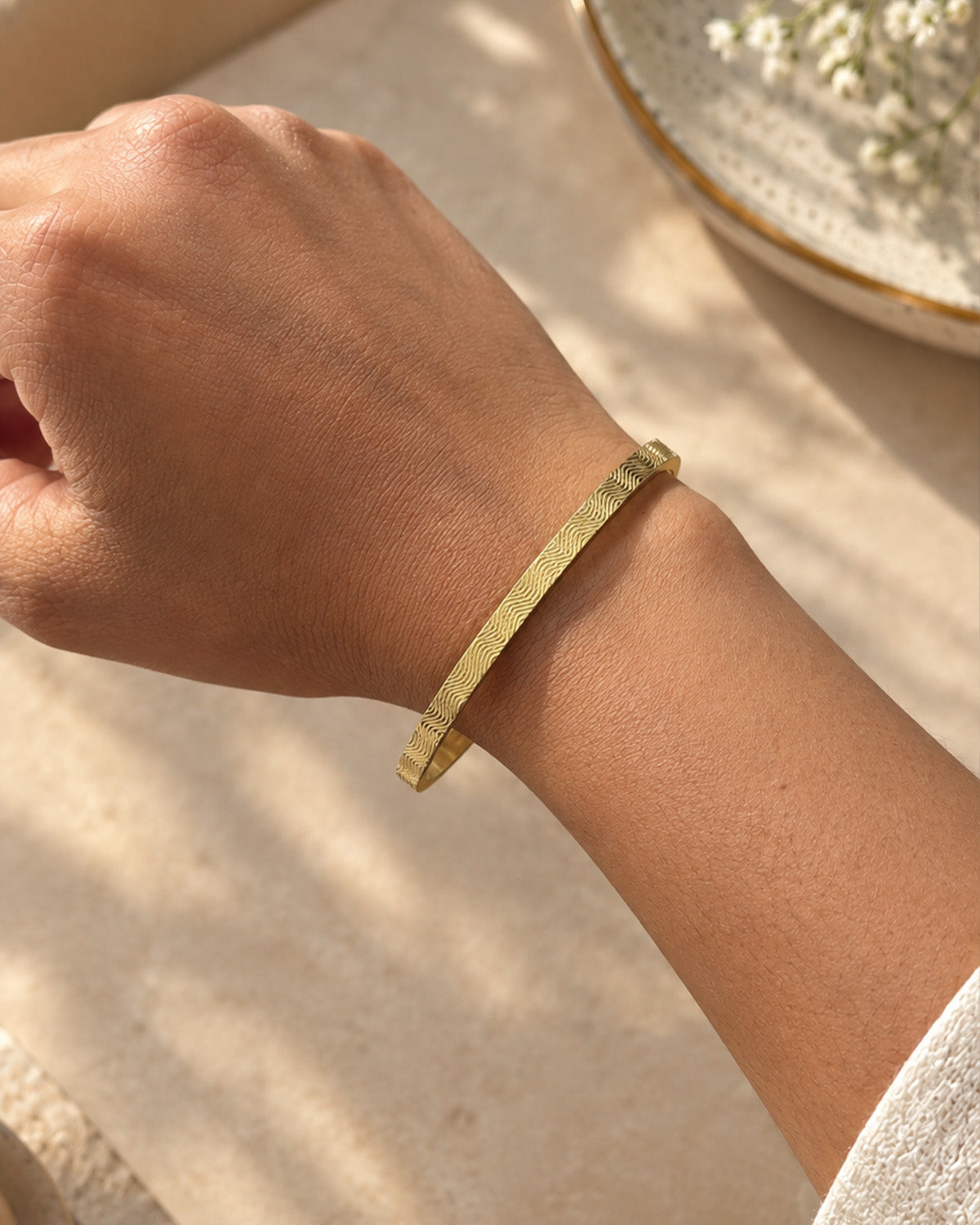Celeste Criss-Cross Gold Bangle