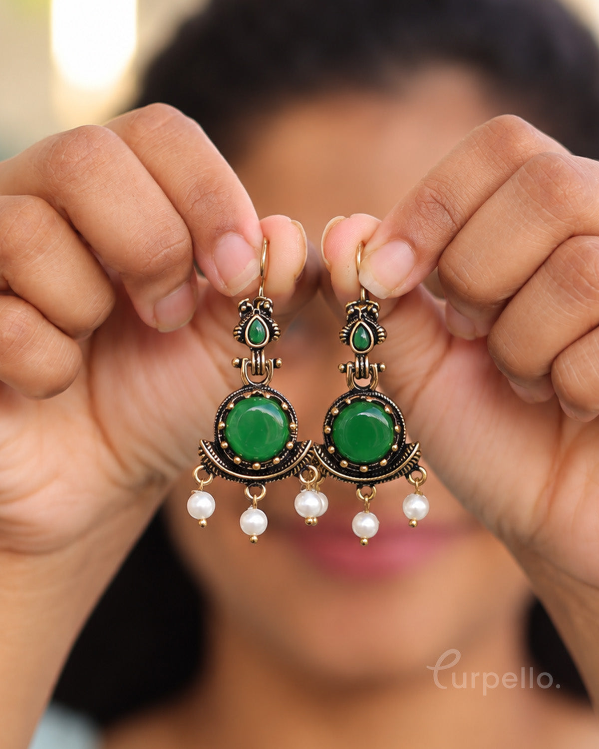 Emeriya – Antique Pearl Drop Earrings