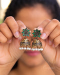 Haritha – Floral Antique Jhumka Earrings