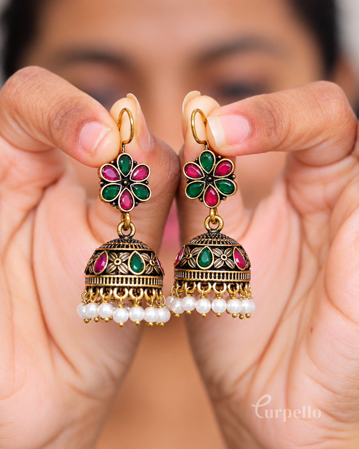 Pearlbloom Jhumkas