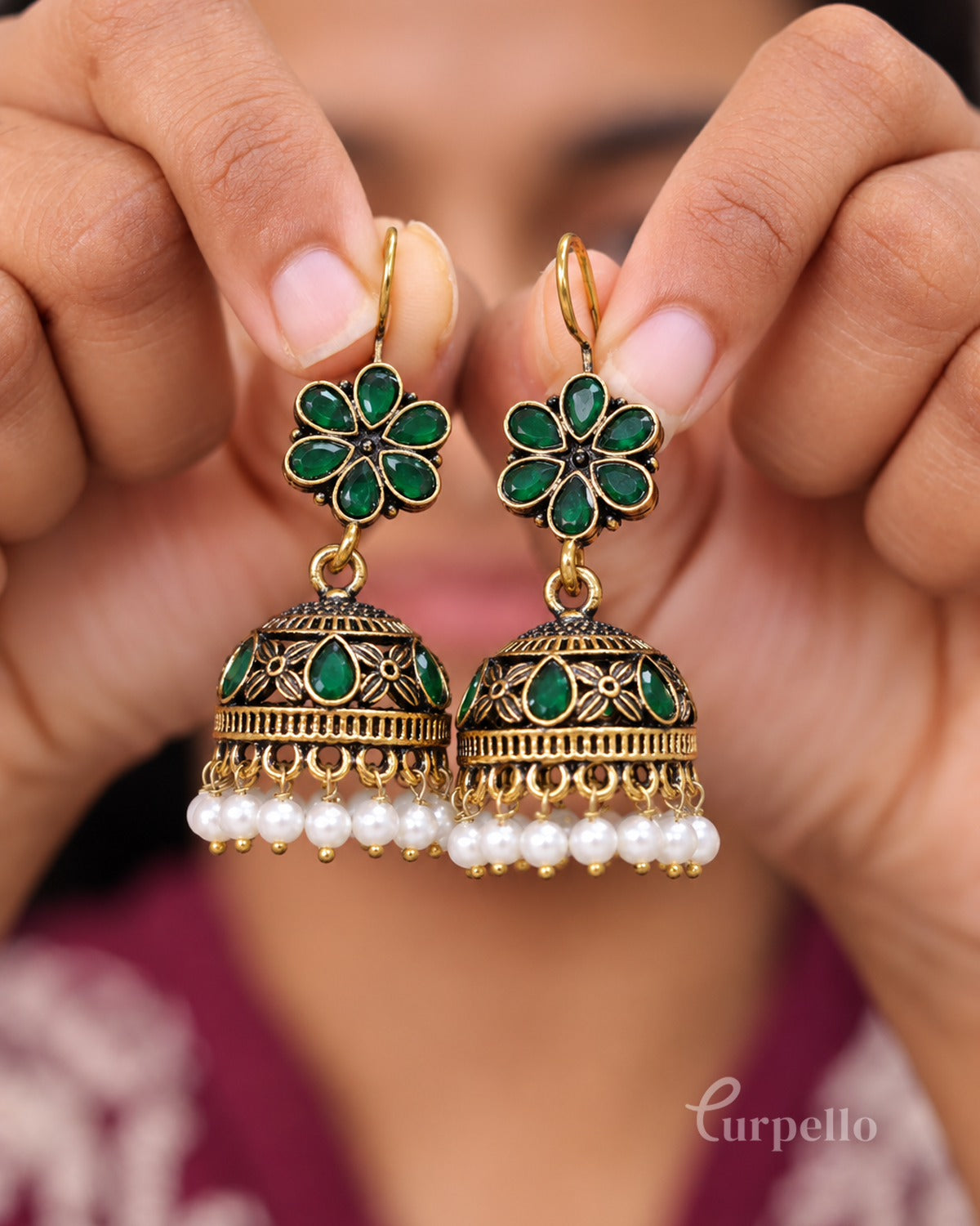 Pearlbloom Jhumkas
