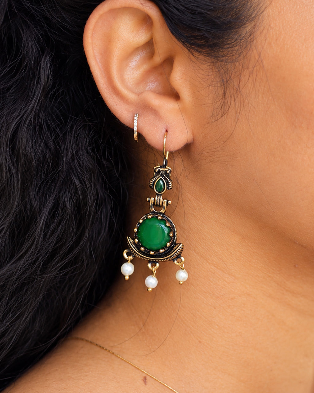 Emeriya – Antique Pearl Drop Earrings