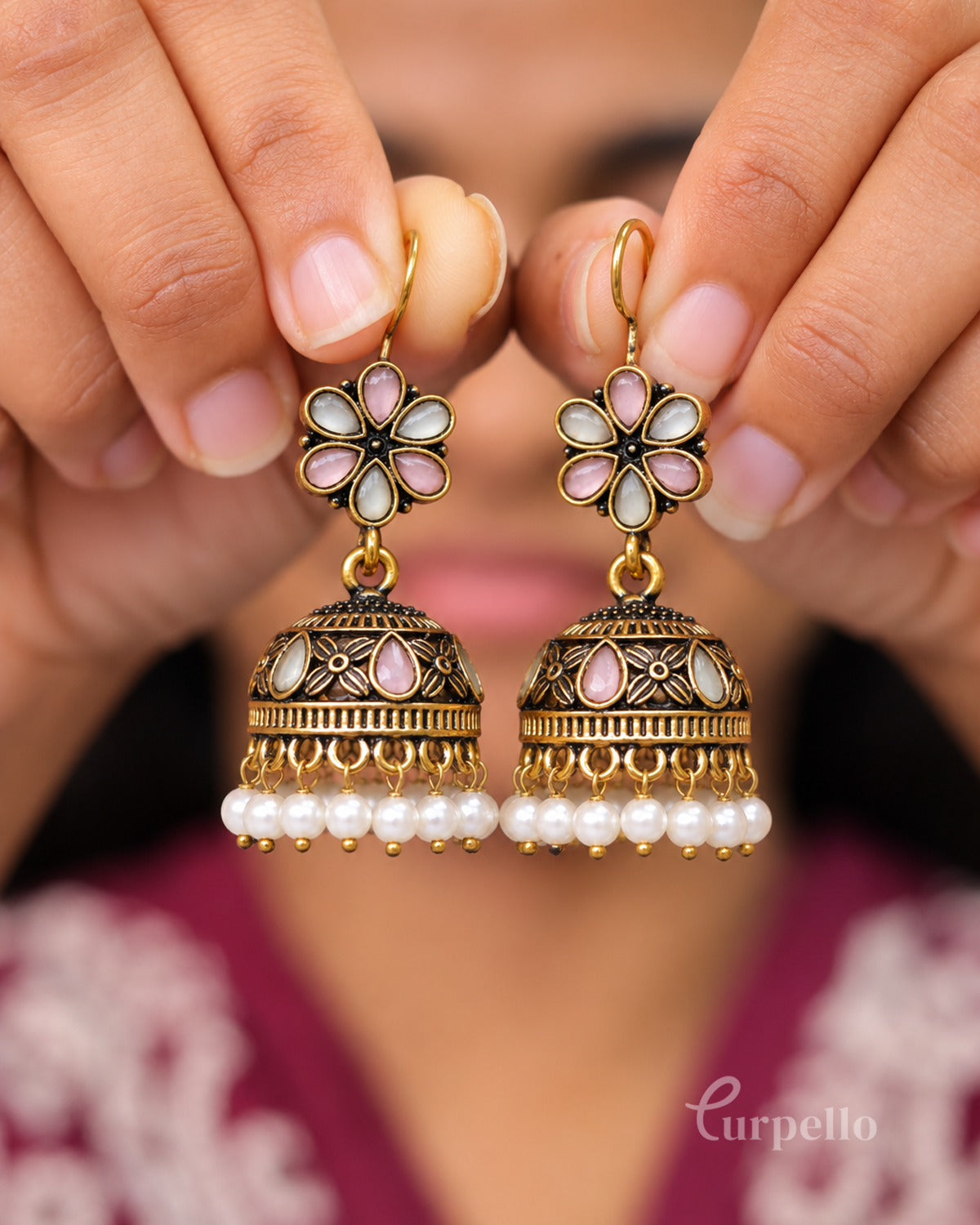 Pearlbloom Jhumkas