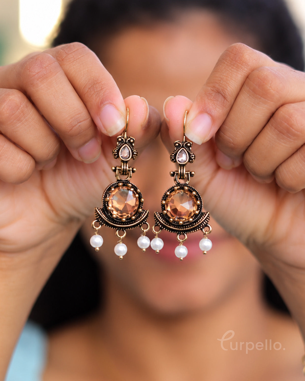 Emeriya – Antique Pearl Drop Earrings