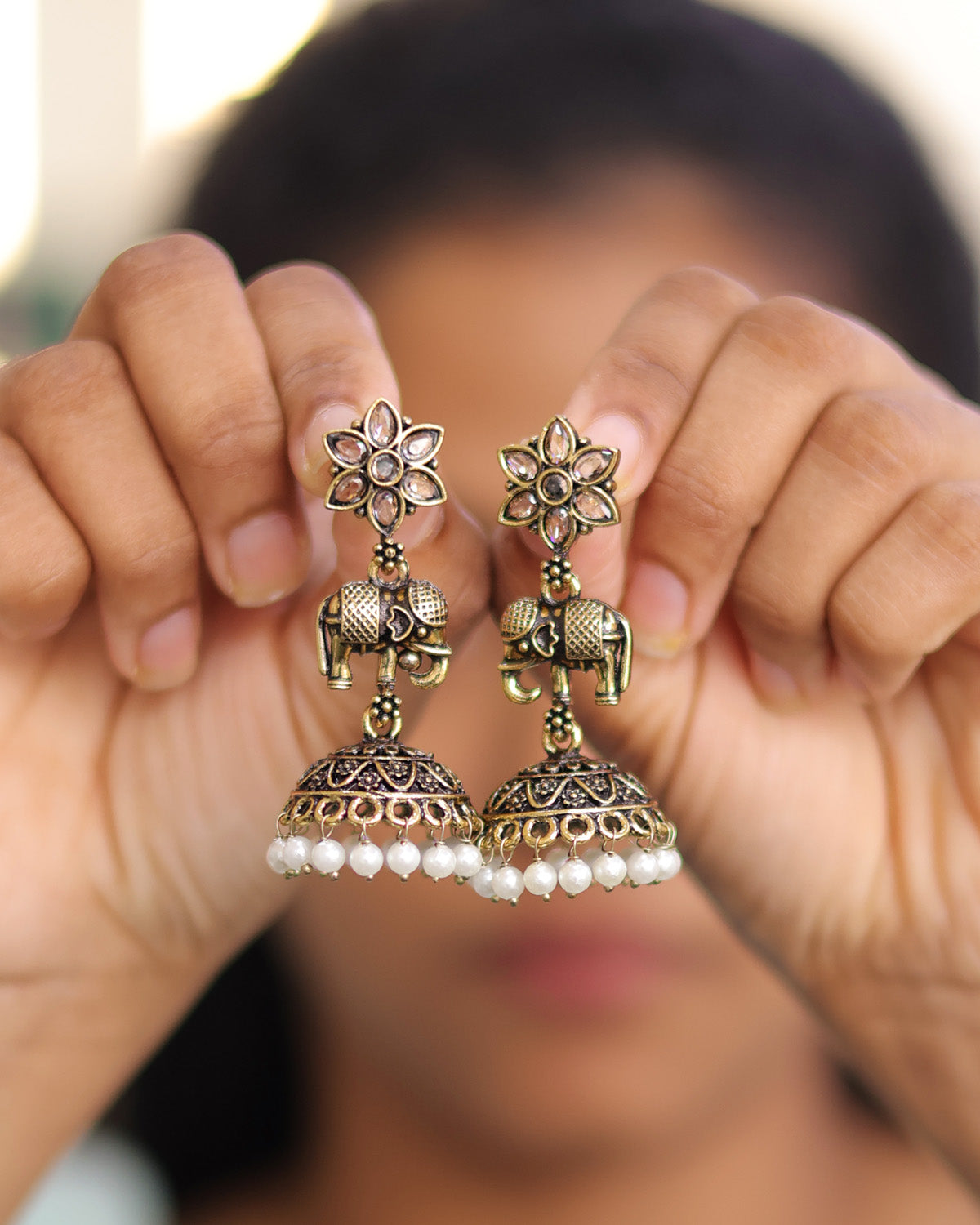 Purpello Elephant Jhumka Earrings
