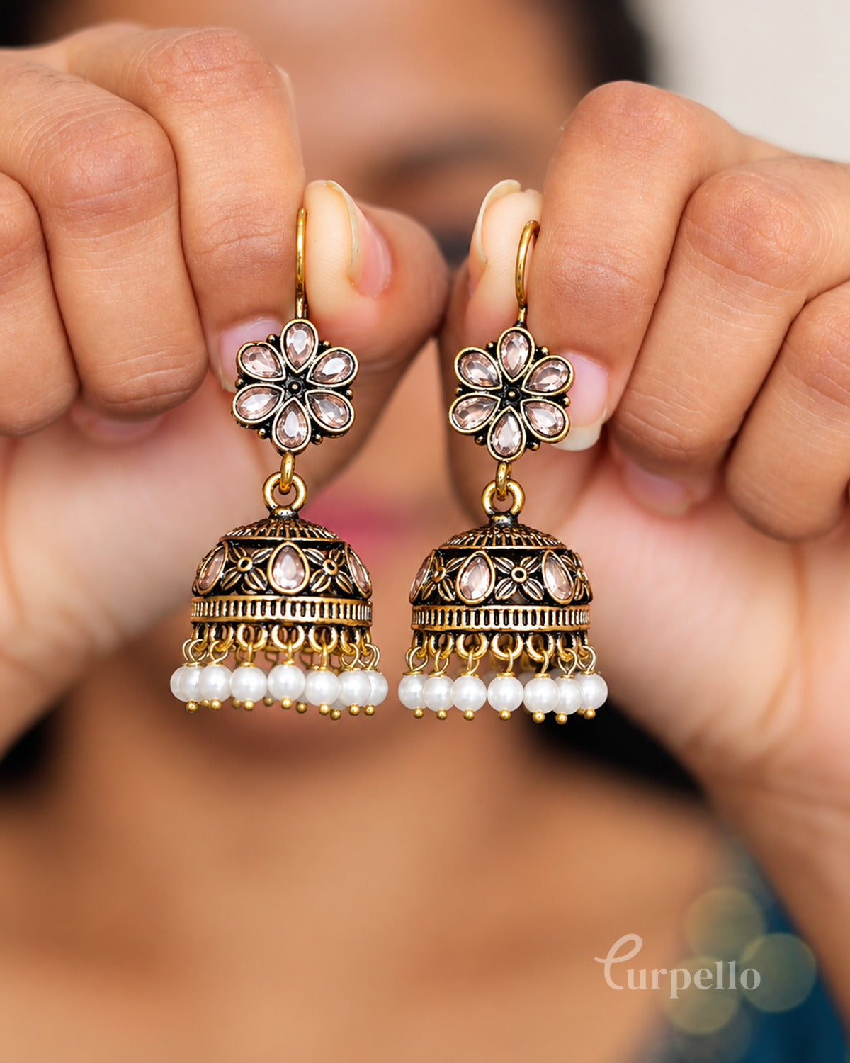 Pearlbloom Jhumkas