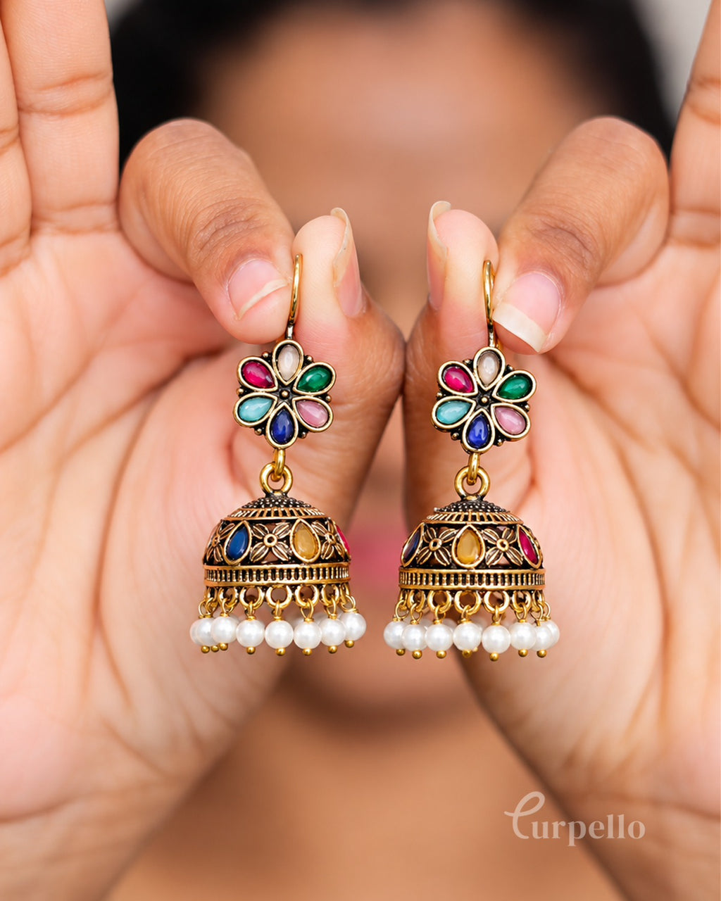 Pearlbloom Jhumkas
