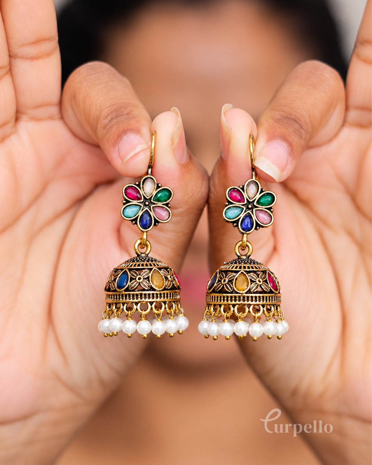 Pearlbloom Jhumkas