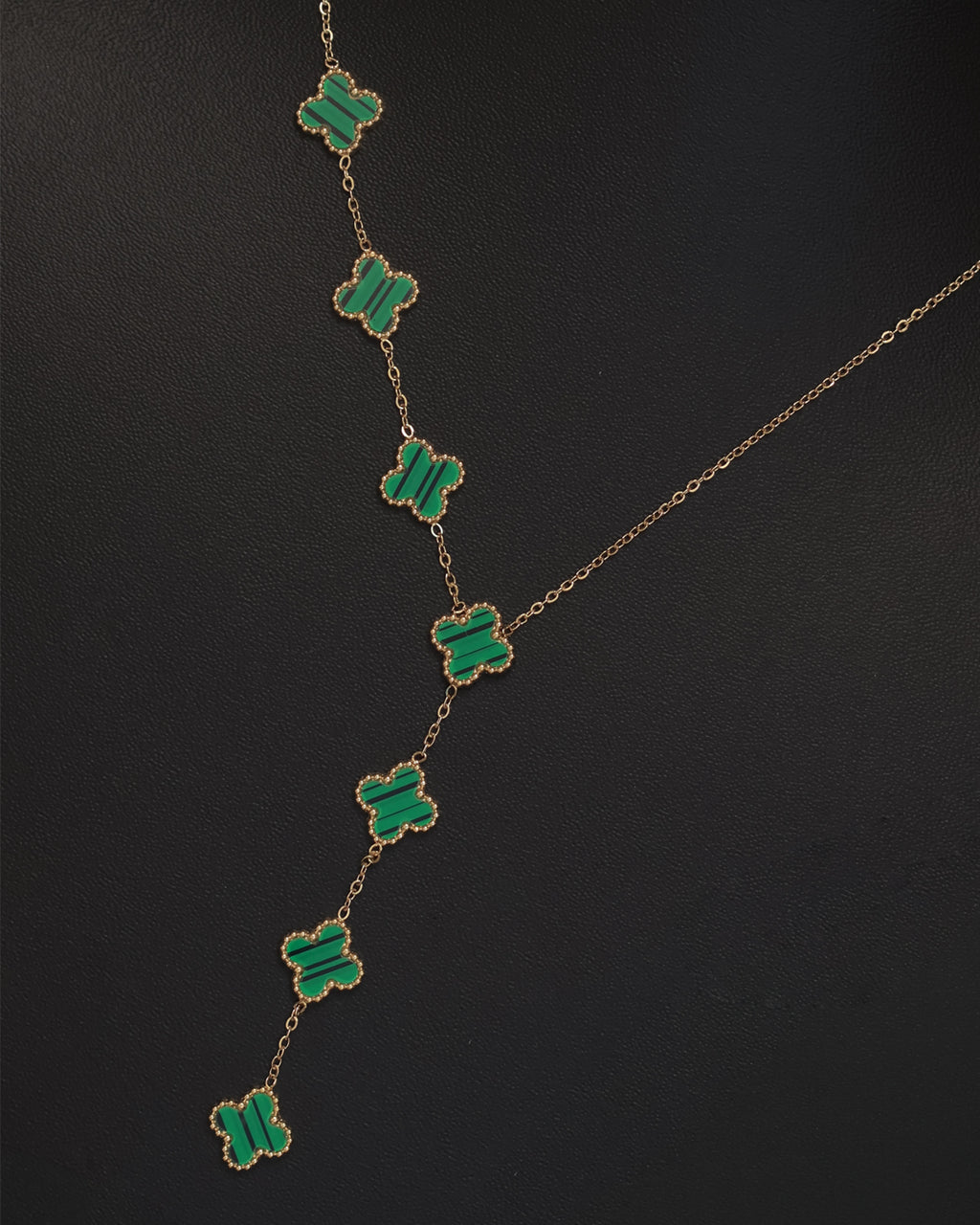 Purpello Emerald Clover Drop Chain