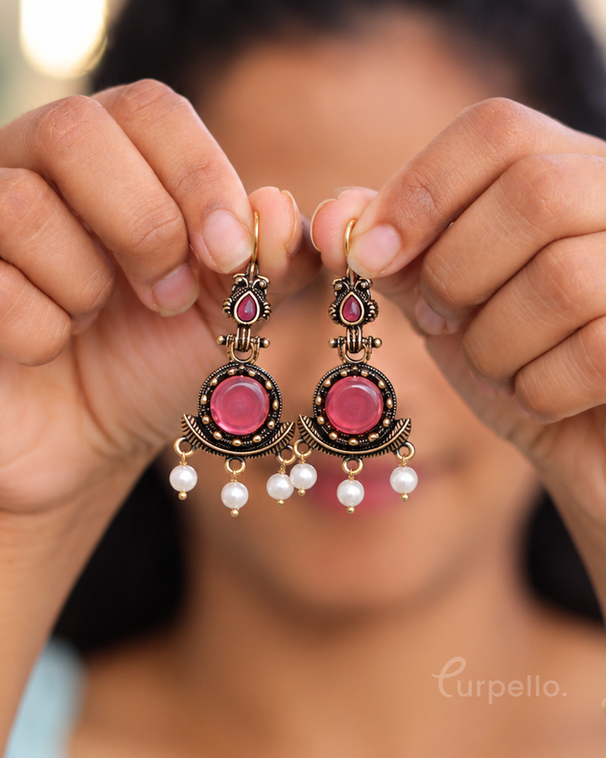 Emeriya – Antique Pearl Drop Earrings