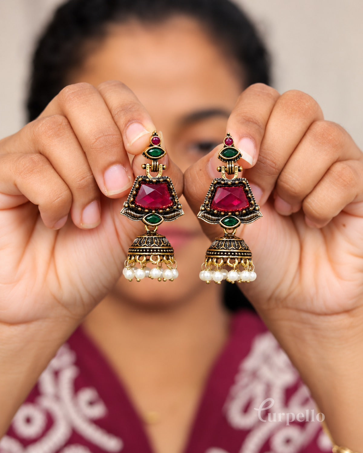 Ruby Raaga Jhumka