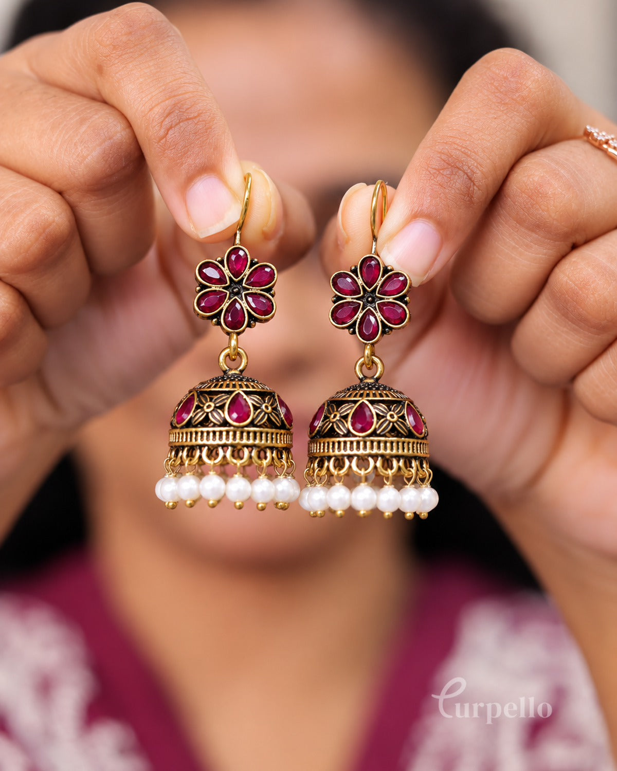 Pearlbloom Jhumkas