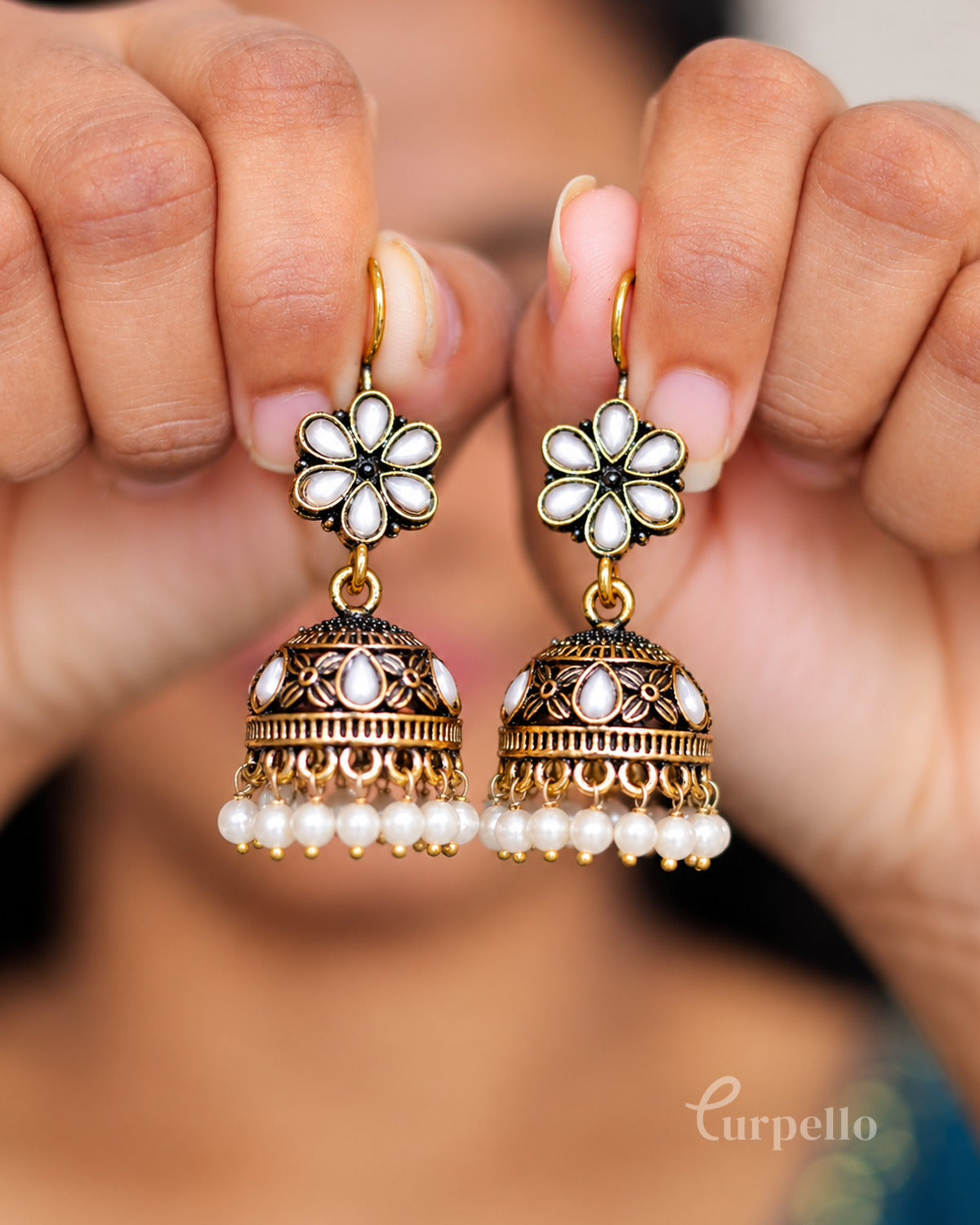 Pearlbloom Jhumkas