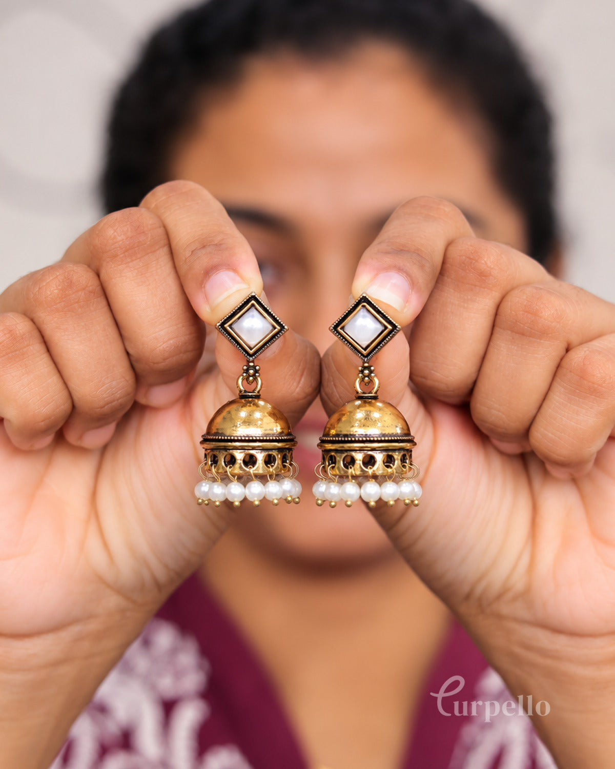 Gulabi Dome Jhumka