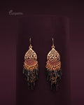 Purpello Black Bead Drop Earrings