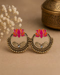 Purpello Lotus Bloom Peacock Jhumka Hoops