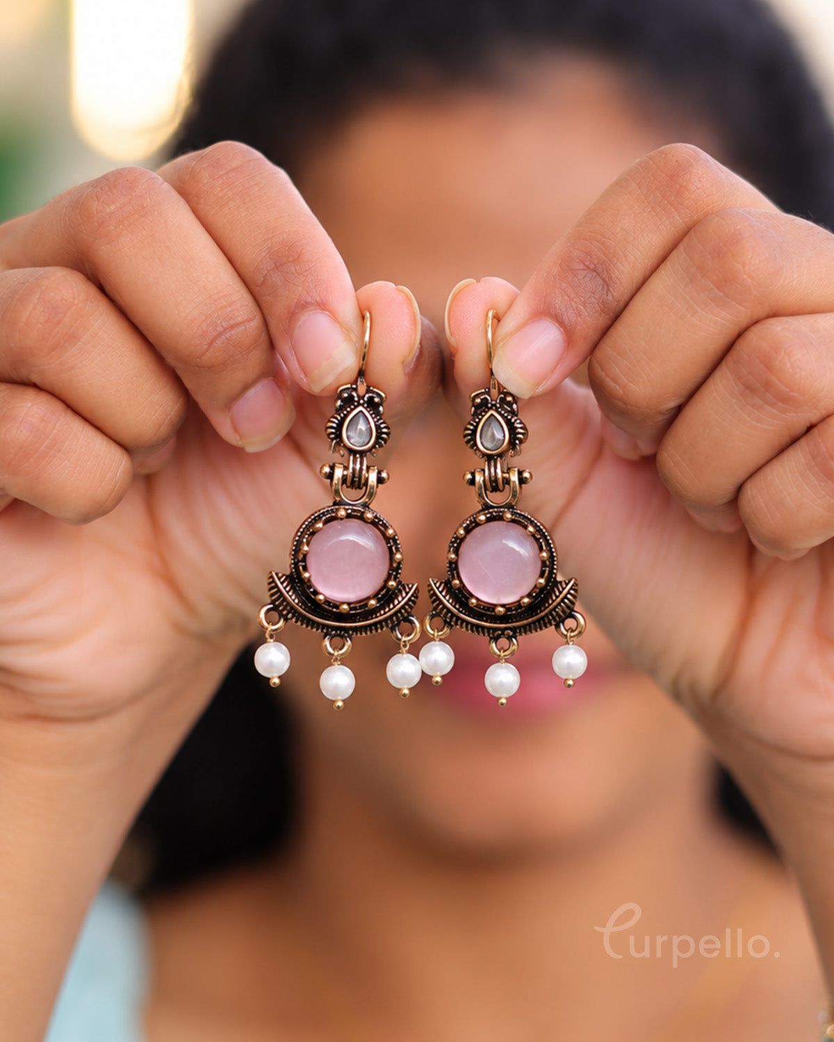 Emeriya – Antique Pearl Drop Earrings