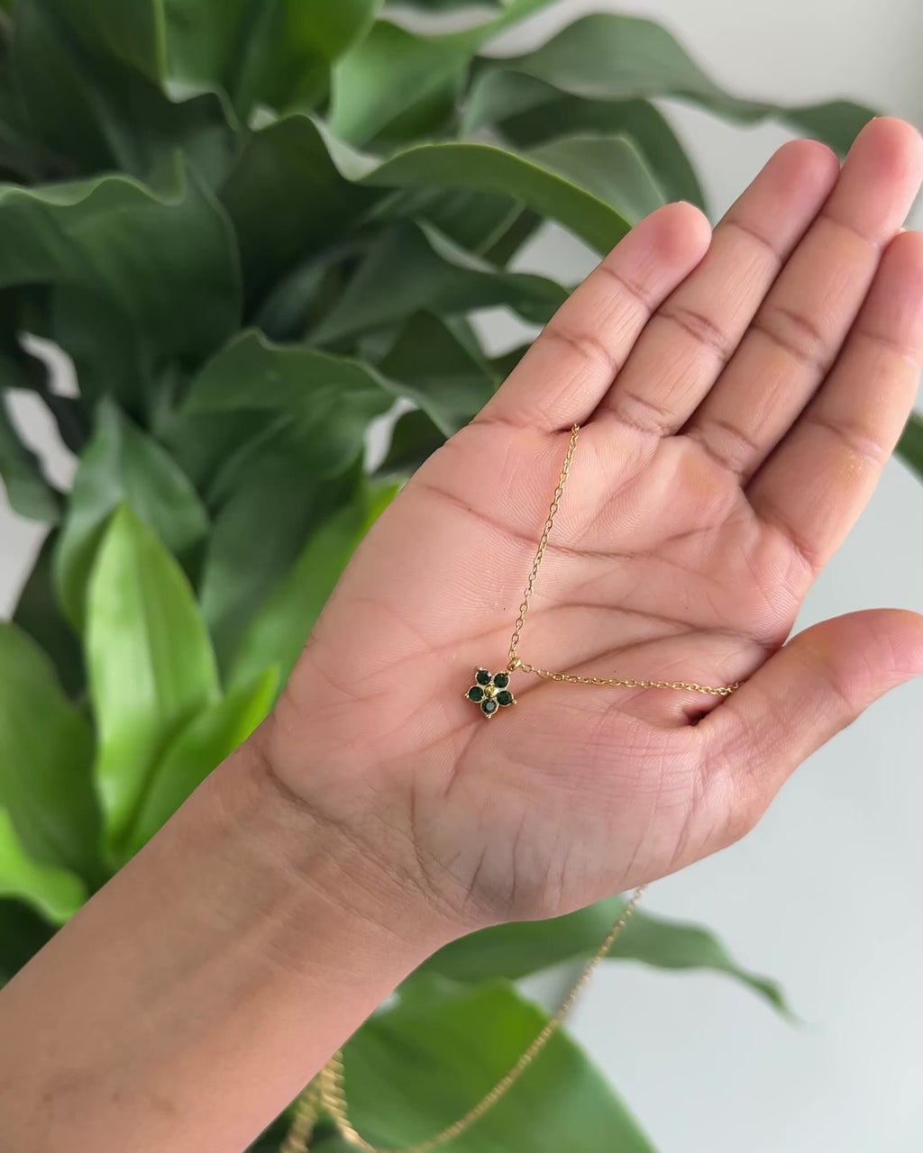 Emerald Bloom Pendant Necklace