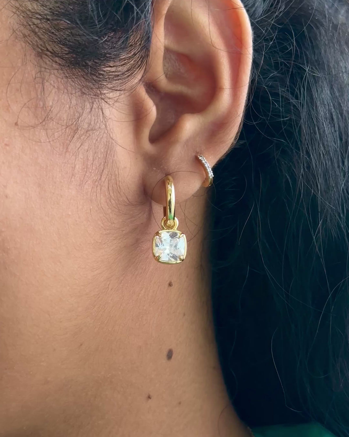 Lumiere Crystal Drop Hoop Earrings
