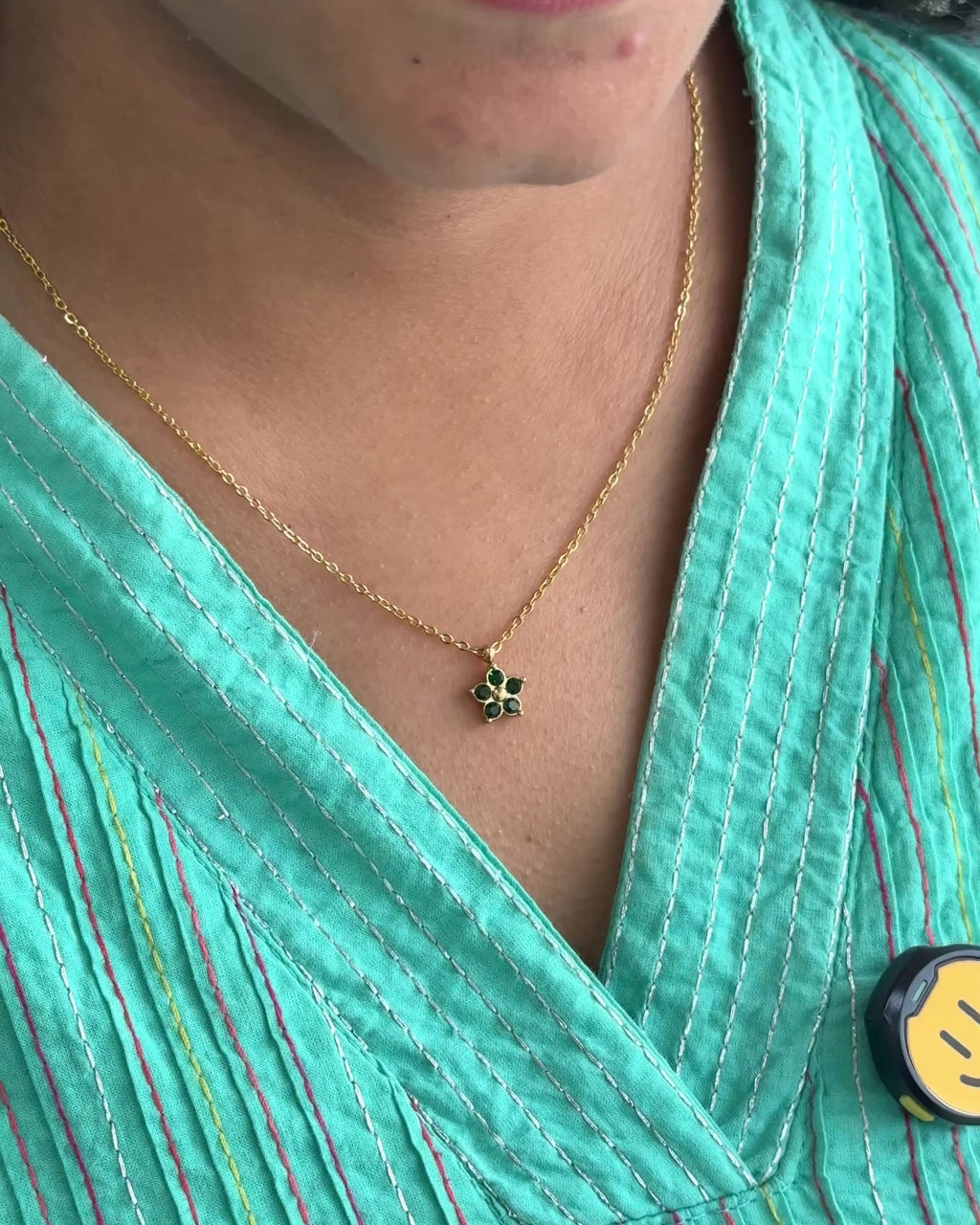 Emerald Bloom Pendant Necklace