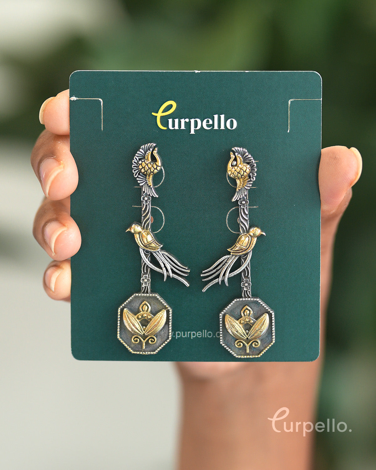 Mayura Heritage Peacock Long Earrings